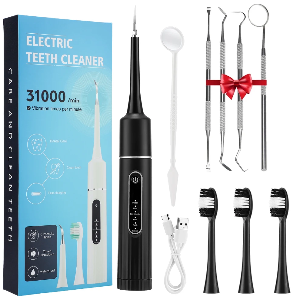 Electric Toothbrush Sonic Vibration Teeth Cleaner Plaque Calculus Stain Removal Tarter Eliminator Dental Stone Cleaning Tool