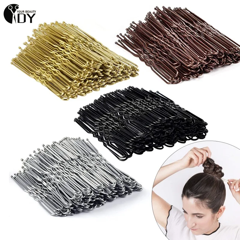 

5/6/cm Alloy Bobby Pins Barrettes U Shaped Metal Hair Pins Waved Hair Clips Bridal Hair Pins Hair Styling Tools 100pcs/bag