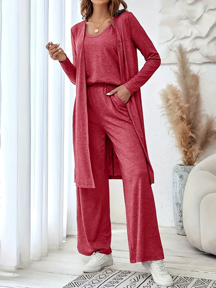 Plus Size Women 3 Piece Loungewear Outfit Set