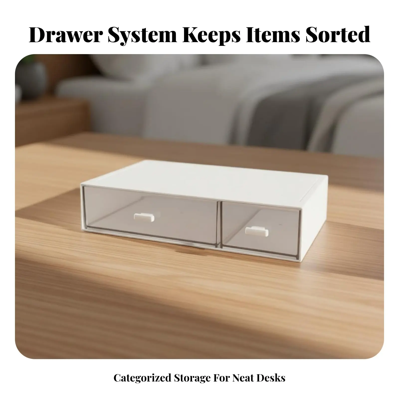 Stackable Drawer Box Space-Saving Desk Drawer unit Multi-Functional Sturdy Construction for Home Users, Professionals, Dorm Room