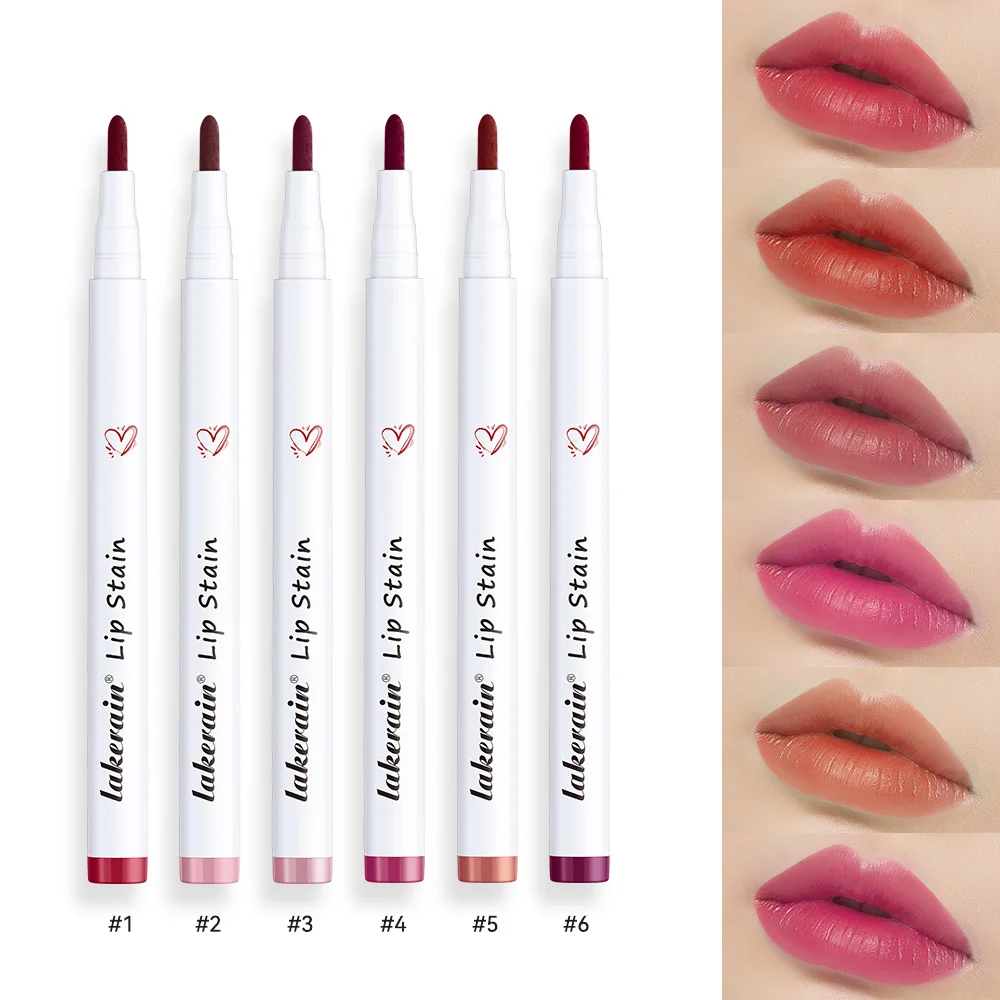 Matte Nude Lipstick Pen Lipstain Smooth Application Precise Pen-Like Tip Transfer-Proof Satin Stained Finish Vegan Formula