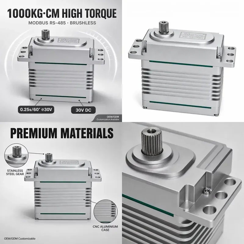 for Industrial Servo Motor 1000kg.cm Brushless High Torque RS-485 MODBUS Suitable for Robot Arm Heavy Machinery Wholesale OEM