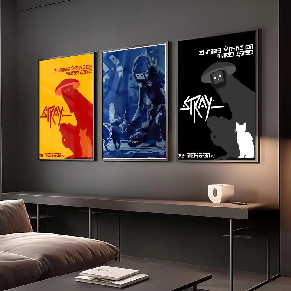 video game s-Stray Poster Reteo Wall Art Aesthetic Room Decor Print Living Room Bedroom Home Decoration