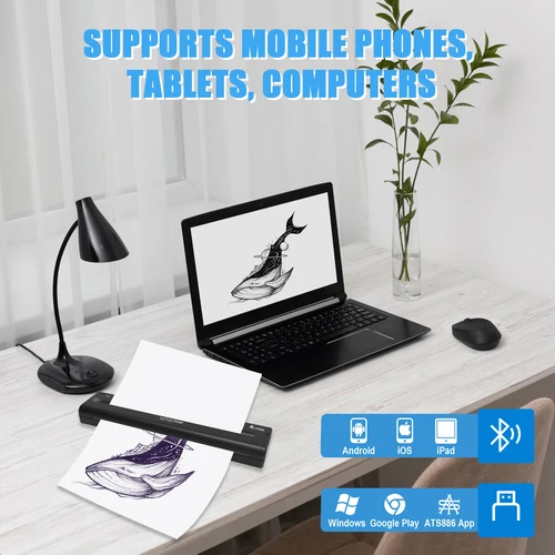 Imagen 2 del producto Máquina impresora de transferencia de plantillas de tatuaje ATS886, impresora de tatuajes, fabricante de plantillas térmicas portátil, fotocopiadora de impresión de dibujo de fotos