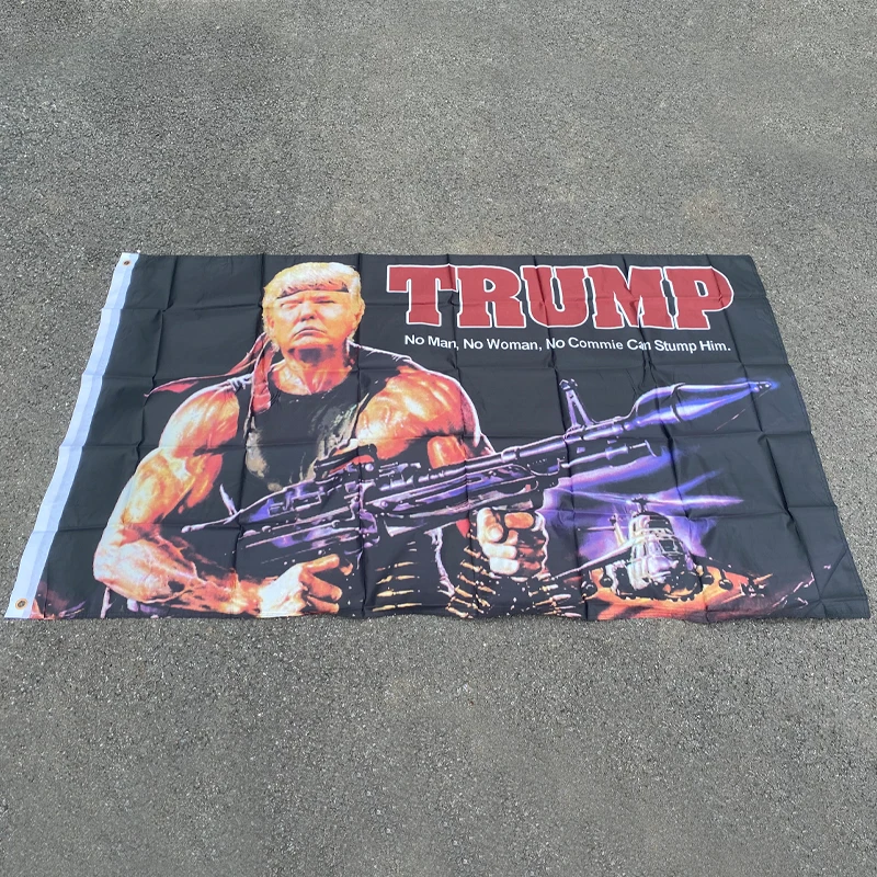 aerlxemrbrae   90X150cm Trump Flag  Creative Trump Gun Pattern American Hanging  President USA Polyester Printed Banner