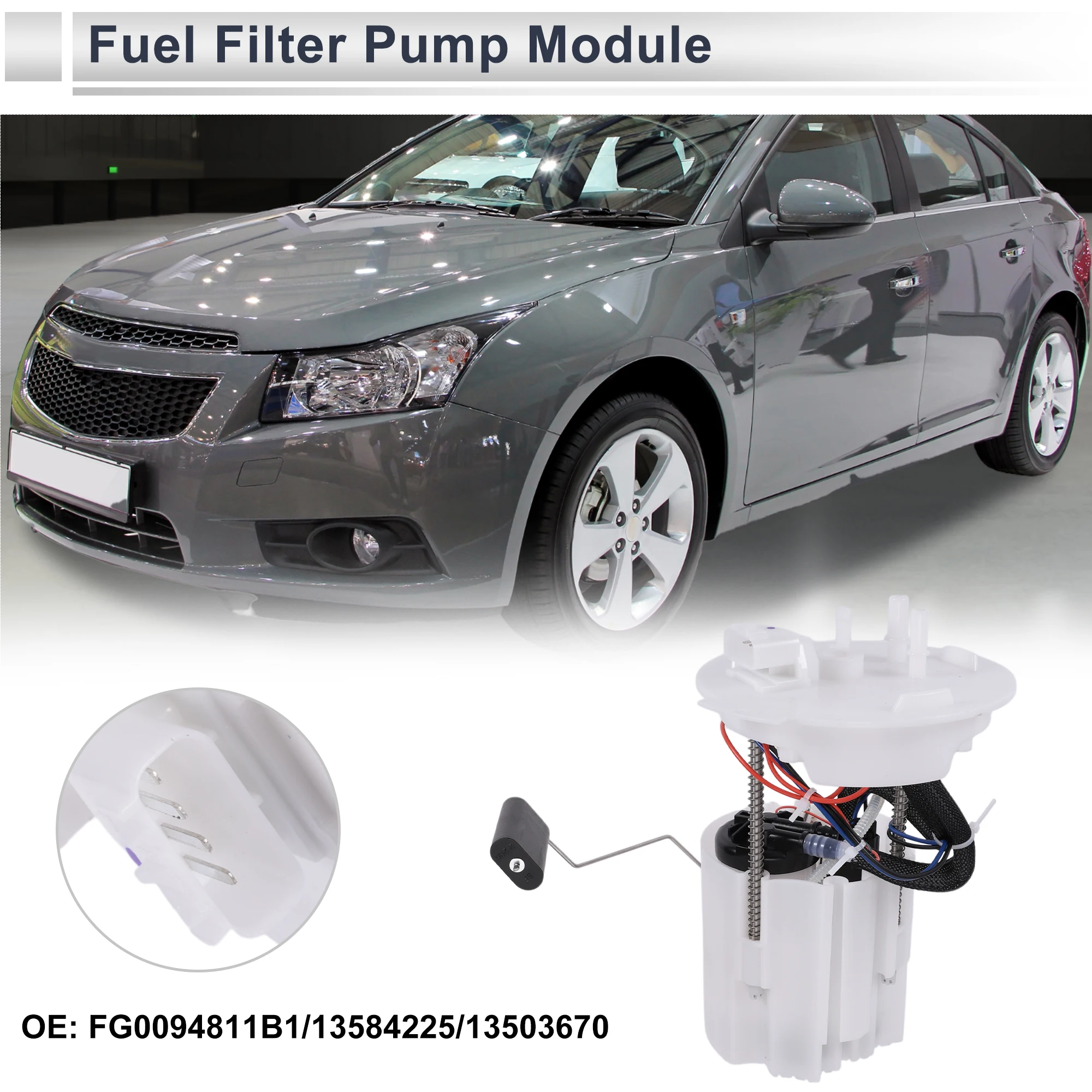 

X Autohaux Electric Fuel Pump Assembly for Chevrolet Cruze 2010 2011 2012 2013 1.4L 1.8L Fuel Filter Pump Module No.FG0094811B1