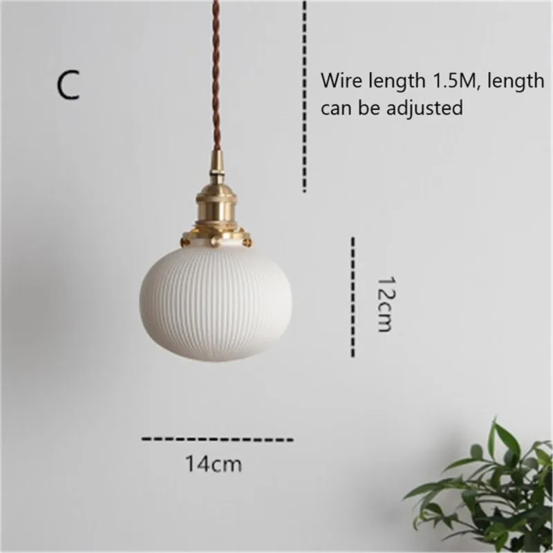 

Japanese Vintage Bedside Bedroom Pendant Lights Nordic Simple Ceramic Hanglamp Tea Room Restaurant Bar Cafe Kitchen Hanging Lamp