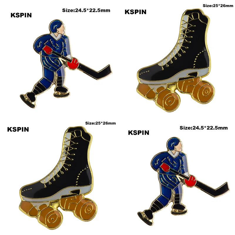 

10pcs a lot Hockey Lapel Pin Skating Shoes Badge Brooch Pins Badges 10Pcs a Lot