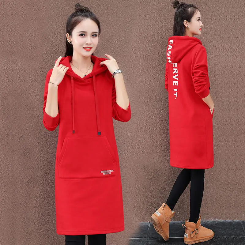 Woman sweater fashion autumn/winter thick loose korean style letters hooded drawstring Ladies coat dropshipping HTHCChys931