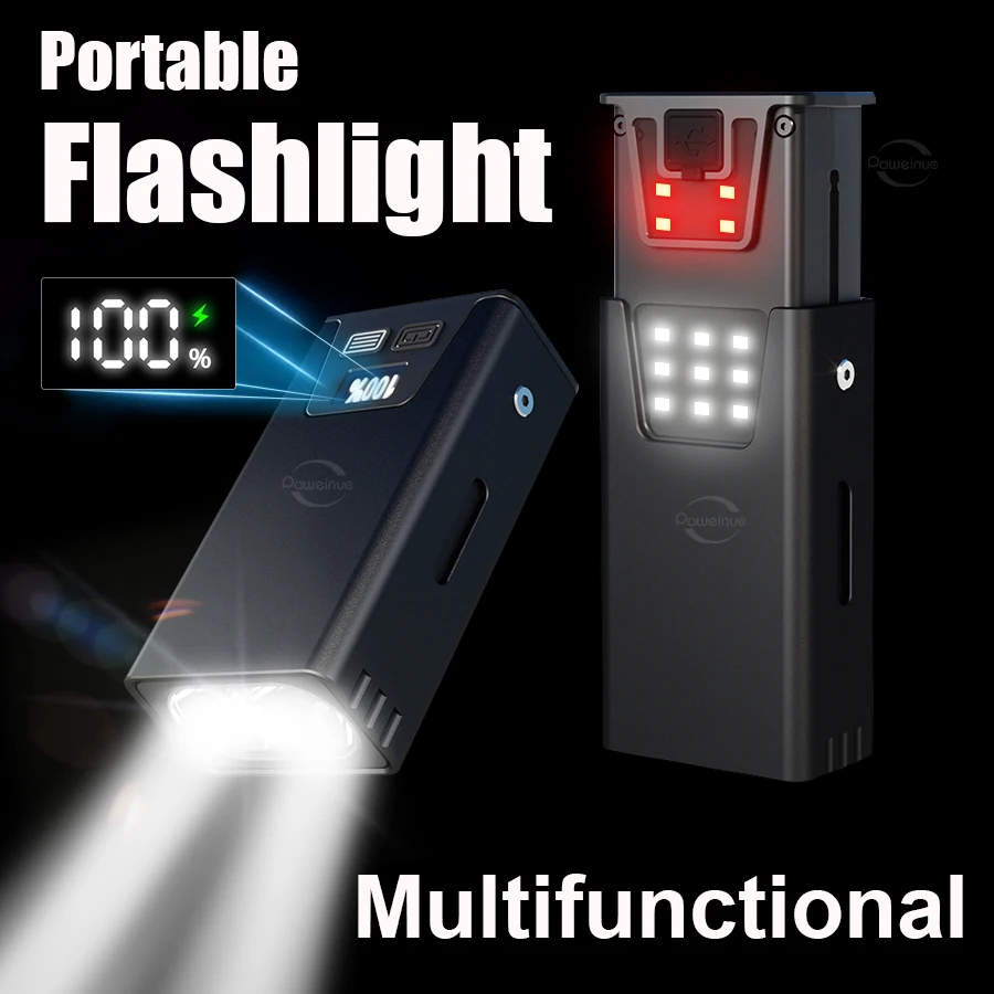 مصباح يدوي متعدد الوظائف LED مصباح محمول مع مصباح مغناطيسي قابل لإعادة الشحن مقاوم للماء أضواء خارجية فانوس فائق السطوع Fishin