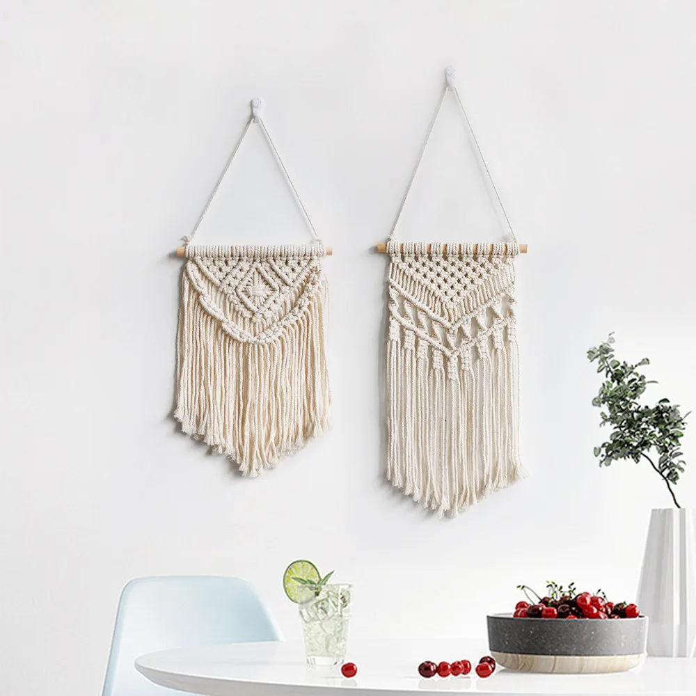 Boho Handmade Woven Macrame Tapestry Room Decor Wind Chimes Home and Decoration for Bedroom Wall Art Aesthetics Decorating Items