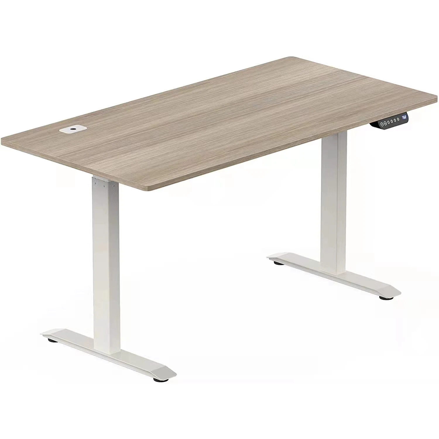 Contemporary Wooden Electric Sit-Stand Desk 3-Stage Legs Dual Motor 800N Weight Capacity Extendable STEEL 800N Office Desks