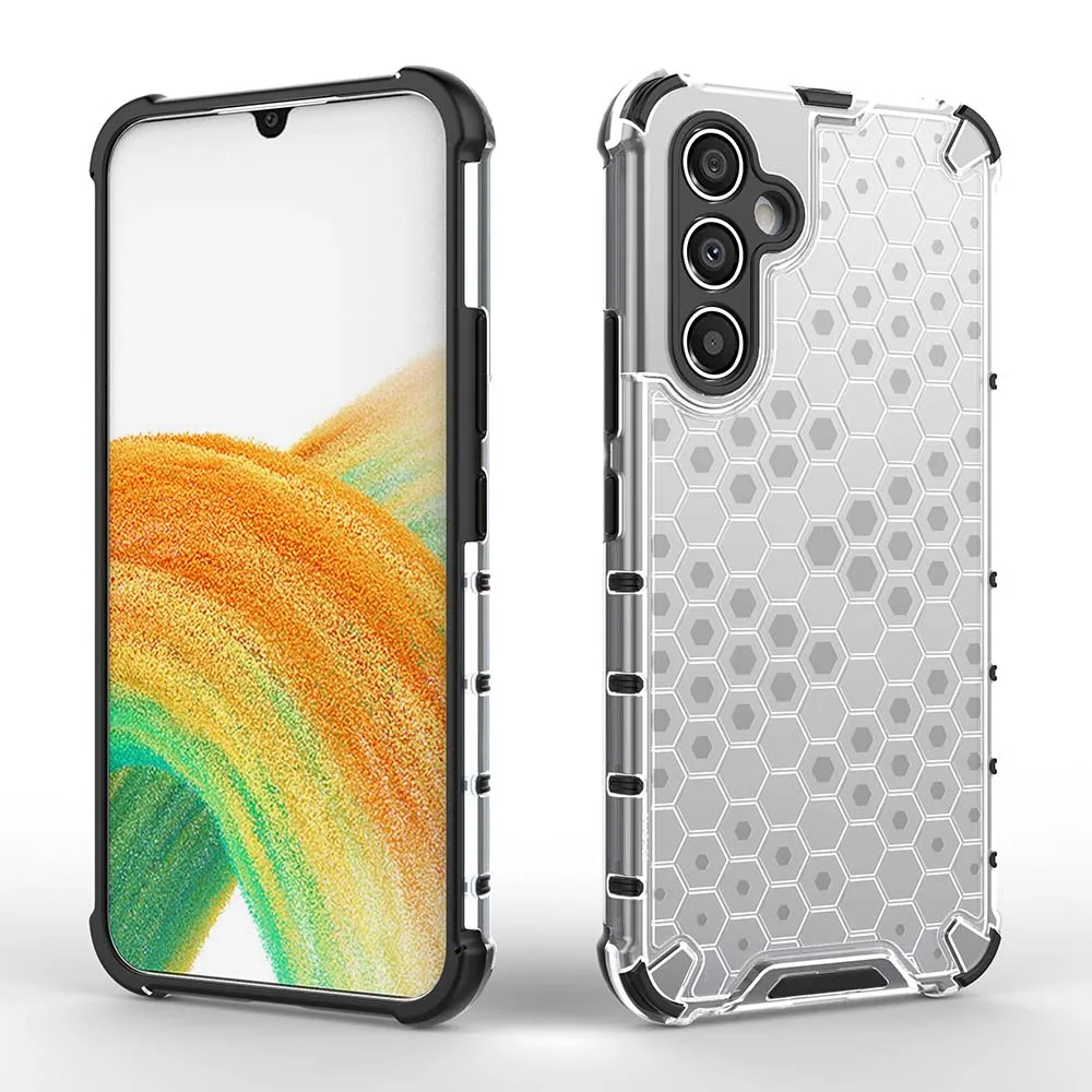 Honeycomb Style Case For Samsung A Series A55 A 55 35 25 15 54 34 14 73 53 33 23 13 05 04 5G Clear Color TPU PC Cover Skin