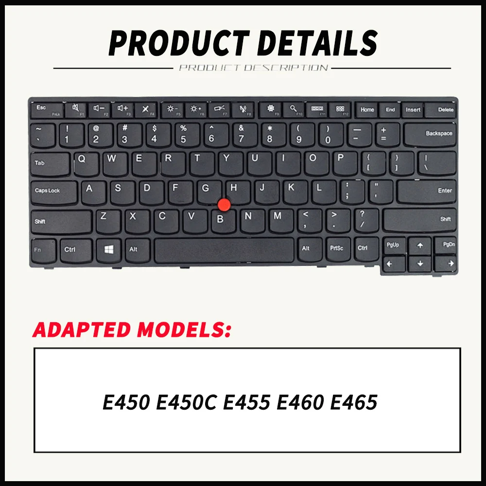 Teclado en inglés para portátil, accesorio para Lenovo ThinkPad E450, e450c, E455, E460, E465, W450, E460C, 04X6181, EE. UU.