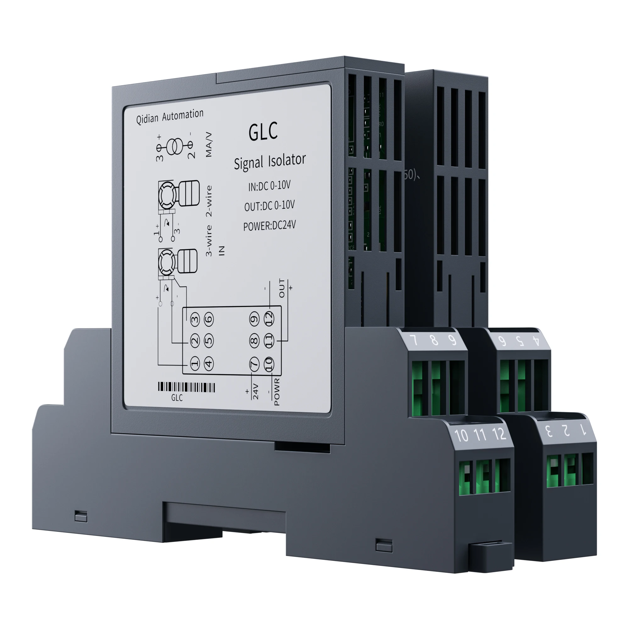 Quick Response 0-75mV 0-5V to 4-20mA 1-5V DC24V Analog Signal Isolator 4-20mA 0-10V 2 In 2 Out Voltage Current Signal Converter