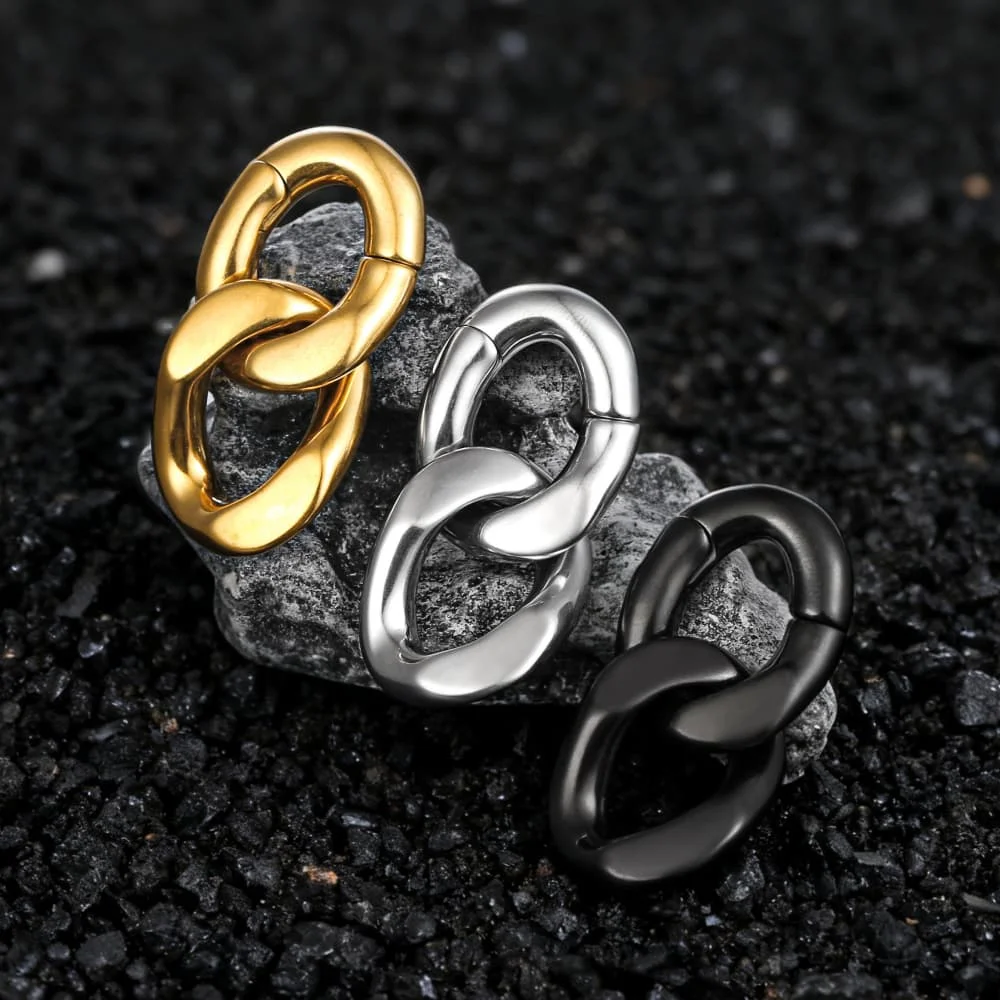 Casvort 2 Stück 316L Edelstahl Coole Ketten-Ohrgewichte Hänger Expander Piercing Damen Herren Körperschmuck 6mm 2G Punk – Detail 10