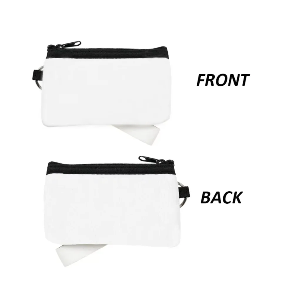 Sublimation Blank Neoprene Mini Portable Coin Purse Storage Bag Wristlet Wallets Keychain for Heat Transfer Print