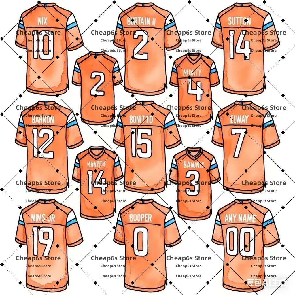 

High Quality Denver American Football Jersey Bo Nix Patrick Surtain II John Elway Football Uniform Free Shipping