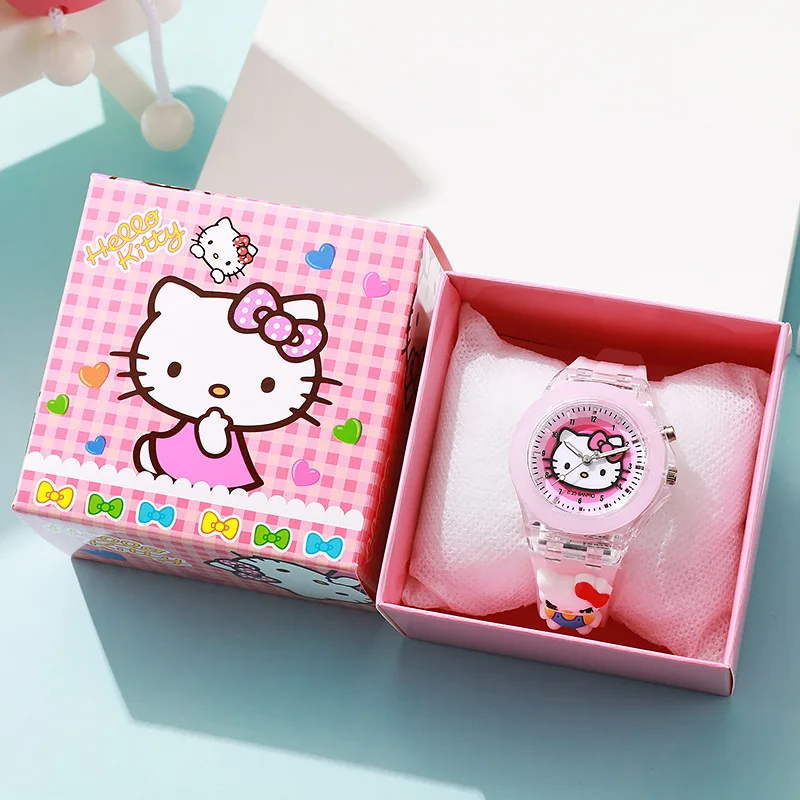 Cartoon Mickey Flitslicht Meisjes Horloges met Doos Siliconen Band Spiderman Kinderen Horloges Kids Student Klok reloj infantil