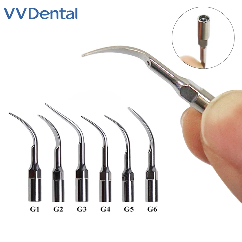 VVDental Ultrasonic Scaler Scaling Tips For EMS Woodpecker Handpiece Removal Teeth Calculus G1/G2/G3/G4/P1 Dentist Tool