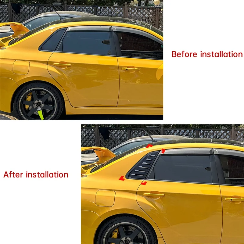 

A05U-Car Rear Triangular Window Louvers Shutters Blinds Cover Trim For Subaru Impreza WRX STI 2011-2014 Glossy Black