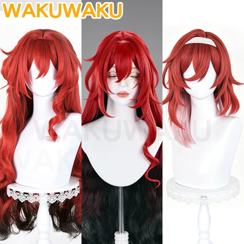 Image of AUF LAGER Himeko Nova SP Cosplay Perücke Spiel Honkai: Star Rail WakuWaku HSR Damen Lange Rote 88cm Haare Planarcadia Free Halloween
