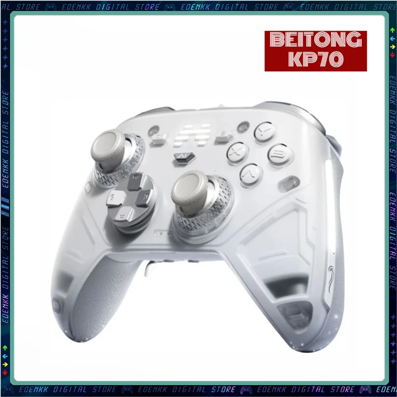 

BEITONG KP70 Wireless Bluetooth Gamepad for PC – Haptic Feedback, DualSense Triggers, Optical Buttons, 6 Programmable Buttons
