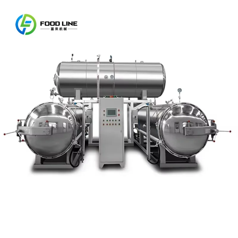 Customized Water Spray Retort Industrial Food Sterilization Kettle Custom Capacity for Canned Juice Beverage Processing Line