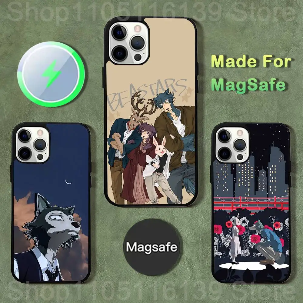 

Cute B-Beastars Anime Phone Case For iPhone 17,16,15,14,13,12,11,Pro,Max,Plus,Mini,SE4,E Magnetic Magsafe Wireless Charging