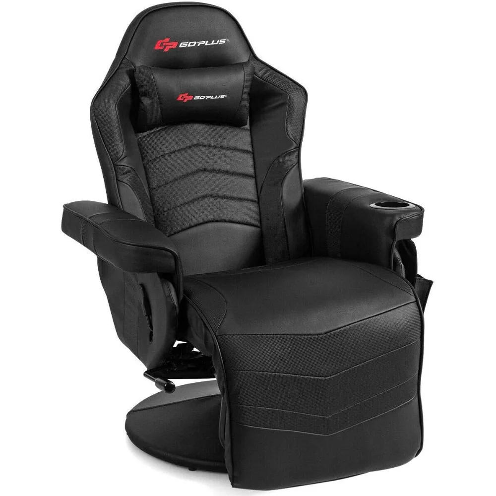 

Massage Gaming Chair, Racing Style Gaming Recliner w/Adjustable Backrest and Footrest, Ergonomic High Back PU Leather Computer