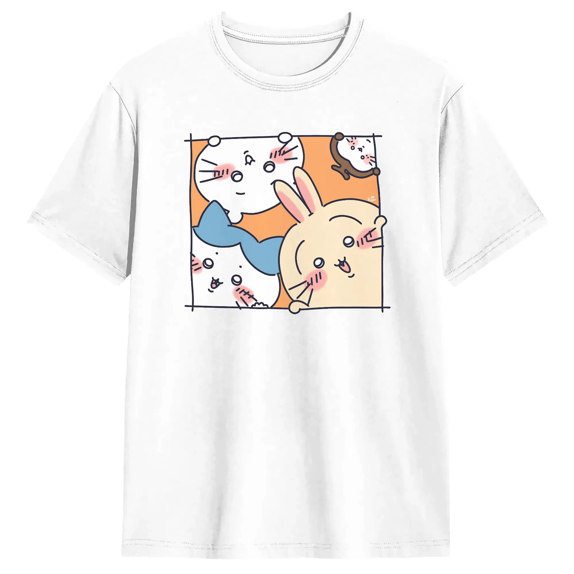 Chiikawa Cute Kawaii Anime Starry Tee Men's Women's Black Retro Cool Graphic Art Print Oversized Short Sleeve Streetwear Top