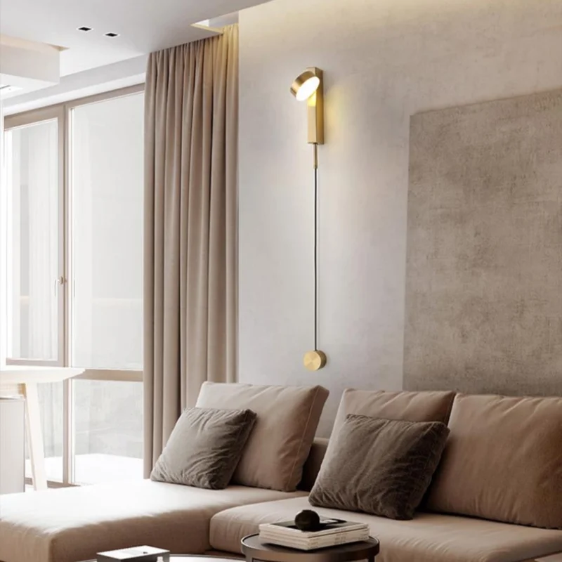 Nordic ห้องนอน Postmodern Art Wall Light ห้องนั่งเล่นสร้างสรรค์ไฟข้างเตียงสวิทช์ Minimalist ตกแต่ง Dimming Wall โคมไฟ