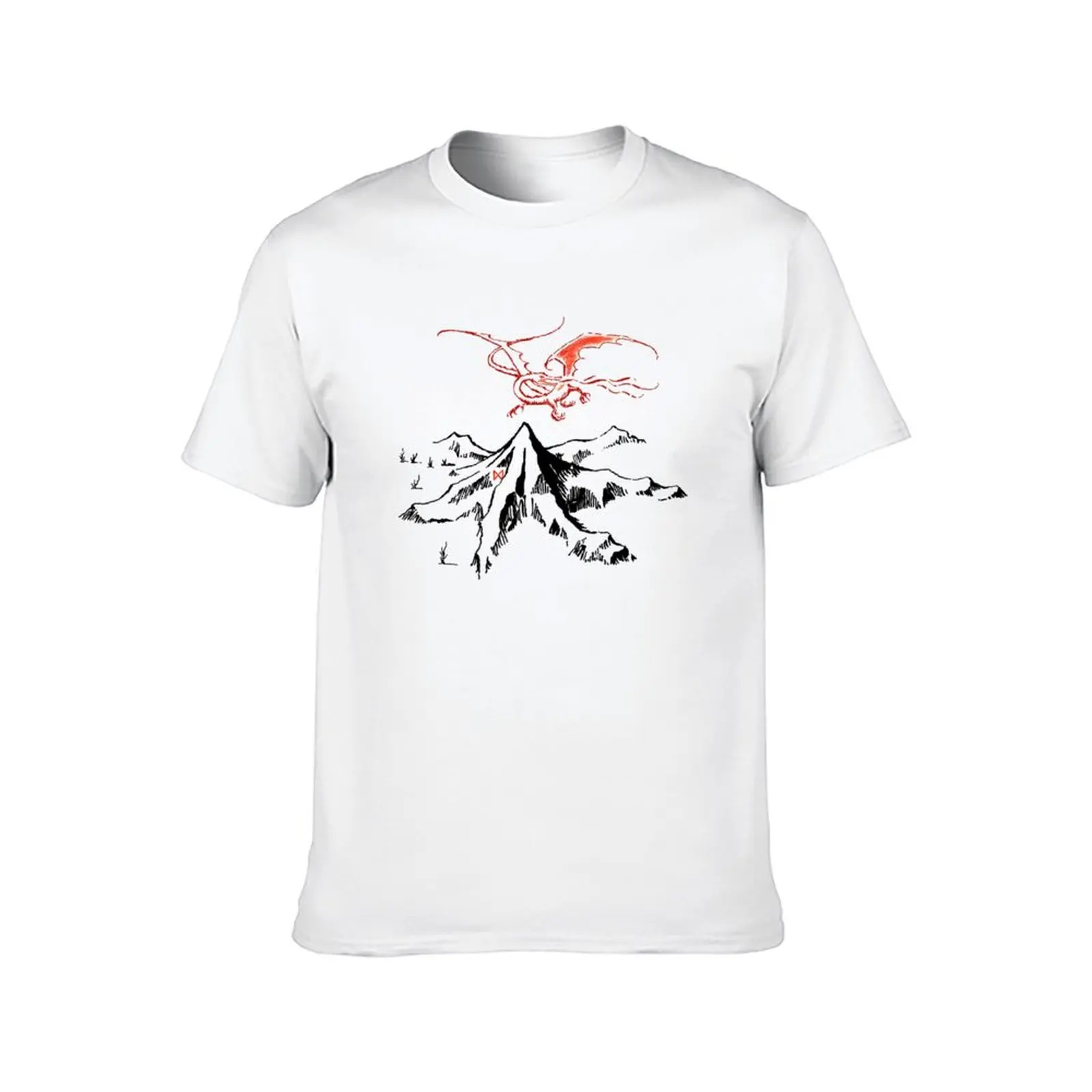 Red Dragon Above A Single Solitary Peak - Fan Art T-Shirt football t shirt affliction shirts plus sizes men t shirt