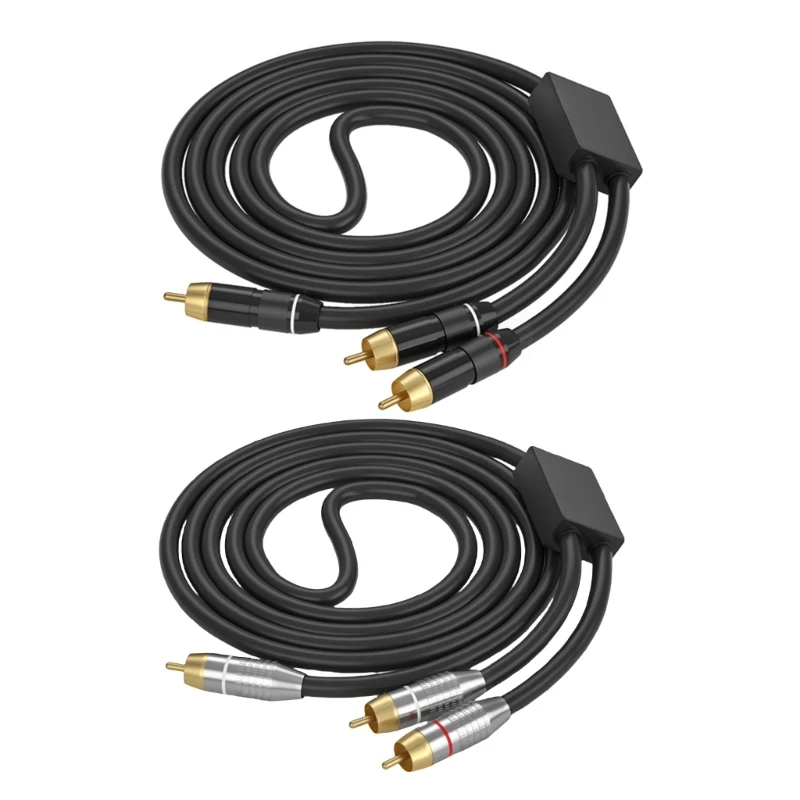 Professional Auditory Connection Cable Male to 2RCA Male Gold Contacts Entension Cord Enhances Auditory Connection