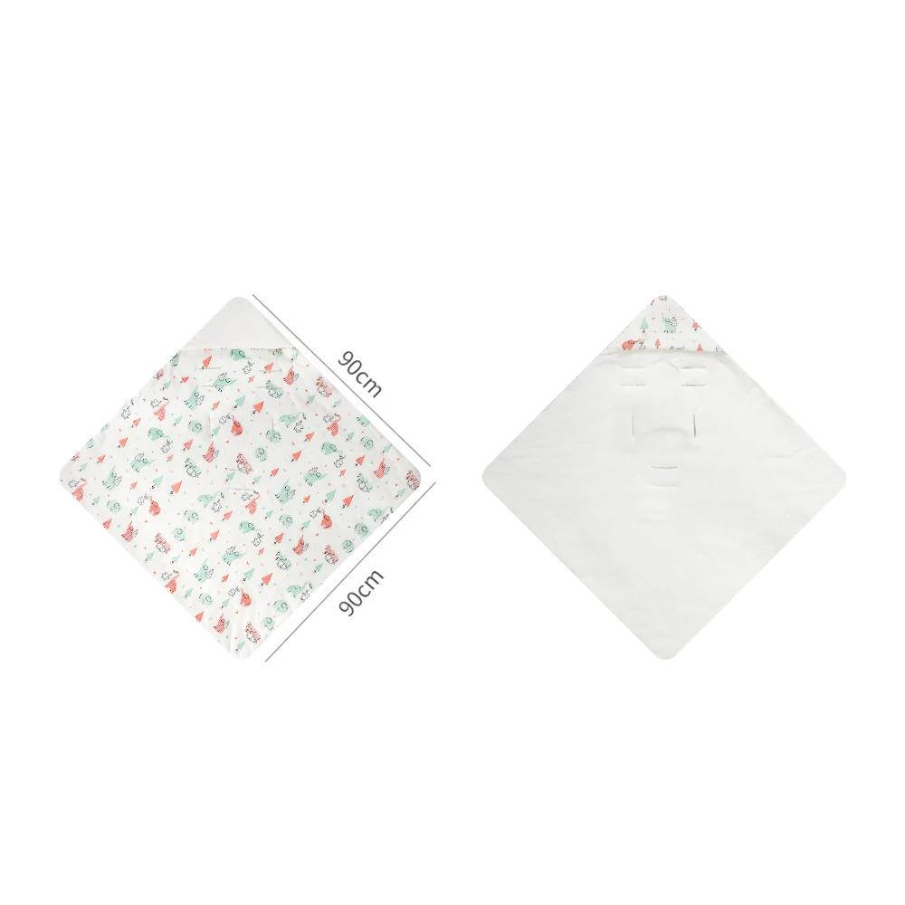 الوليد سلة بطانية 90*90 سنتيمتر ربيع الخريف يندبروف الدافئة مقنعين المغلف في مقعد سيارة الطفل لطيف الفيل طباعة للفتيات