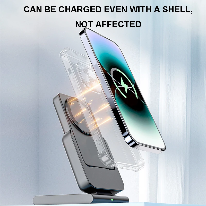 3 In 1 Magnetic Wireless Charger Station 5000mAh Power Bank MacSafe External Auxiliary Battery For iPhone15 14 13 12 Watch