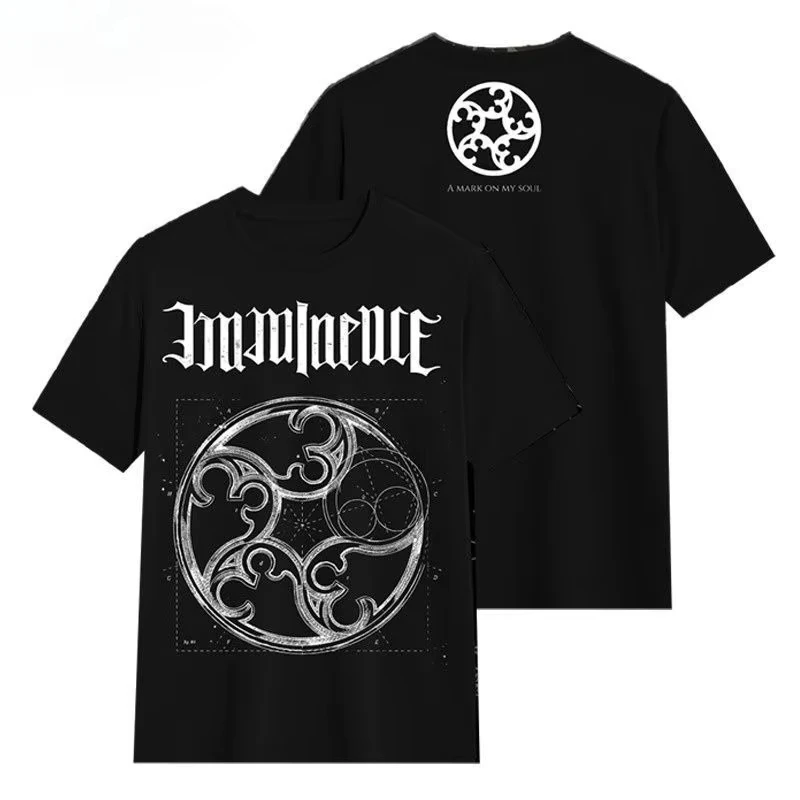 Imminence Band - Swedish Post-Nuclear Rock - High Street Casual Dark Logo Short-Sleeved Tees Cotton T-Shirt Europe and America