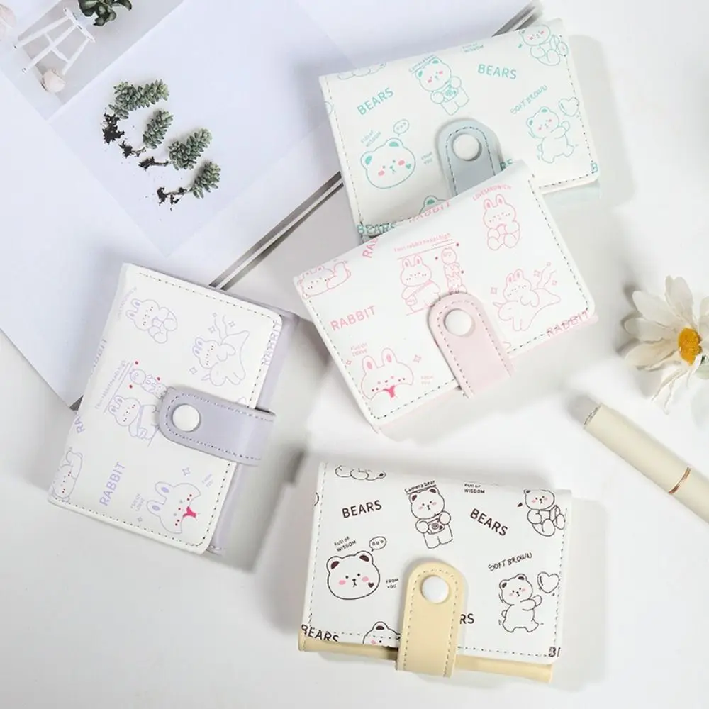 Винтажный 3-кратный мини-кошелек для монет с несколькими слотами, милый котенок, собака, держатель для кредитных карт, кошелек из искусственной кожи, сумка для денег