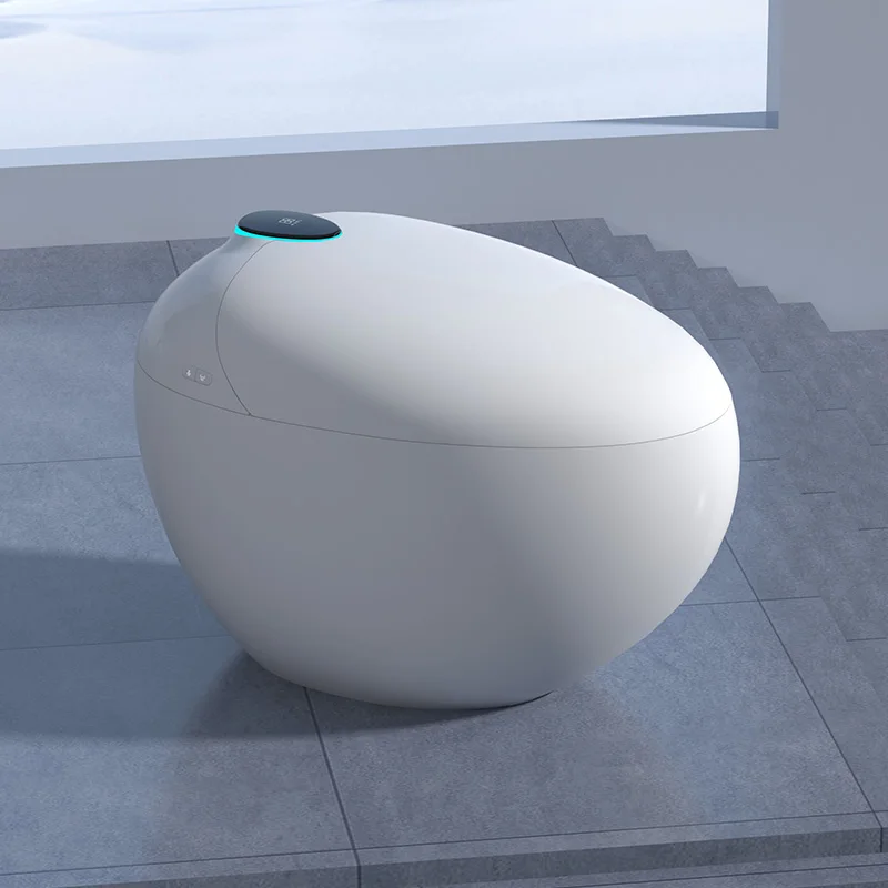 

Modern Egg Type Smart Toilet with Foot Flush and Remote Control Color P Type Trap Drain Mode