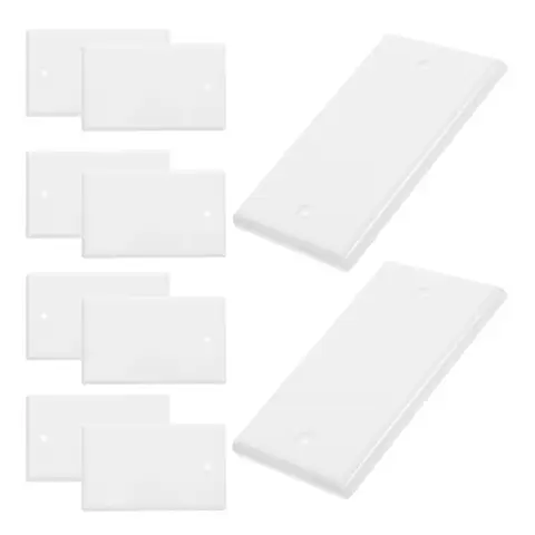 Conjunto de 10 Placas Brancas Vazias para Tomada e Interruptor, para Decoração de Receptáculos, Segurança Elétrica e Resistência à Água