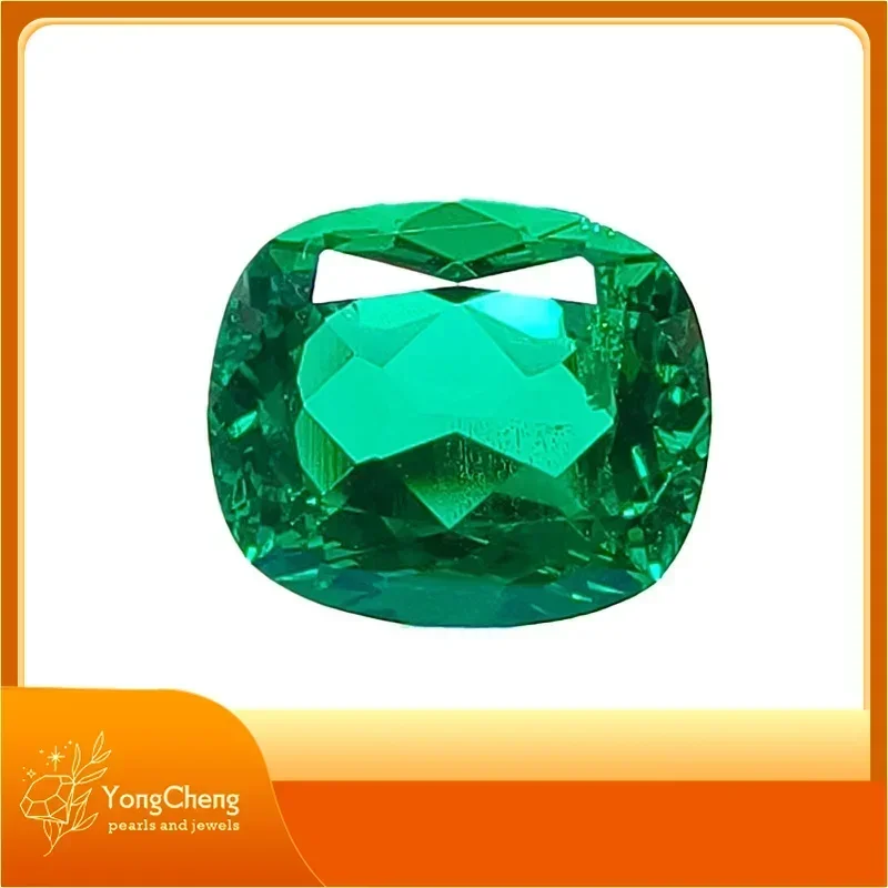 

Lab Grown Colombian Emerald Rectangle Cushion Shape Green Color Gemstone For Charms Diy Jewel Making With AGL Certificate