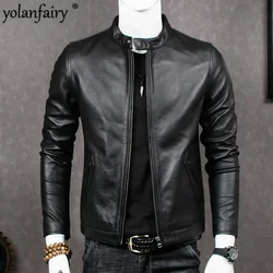 2020 Genuine Leather Jacket Men Sheepskin Coat for Men Plus Size Real Cow Leather Jackets Chaqueta Cuero Hombre MT681 KJ2283
