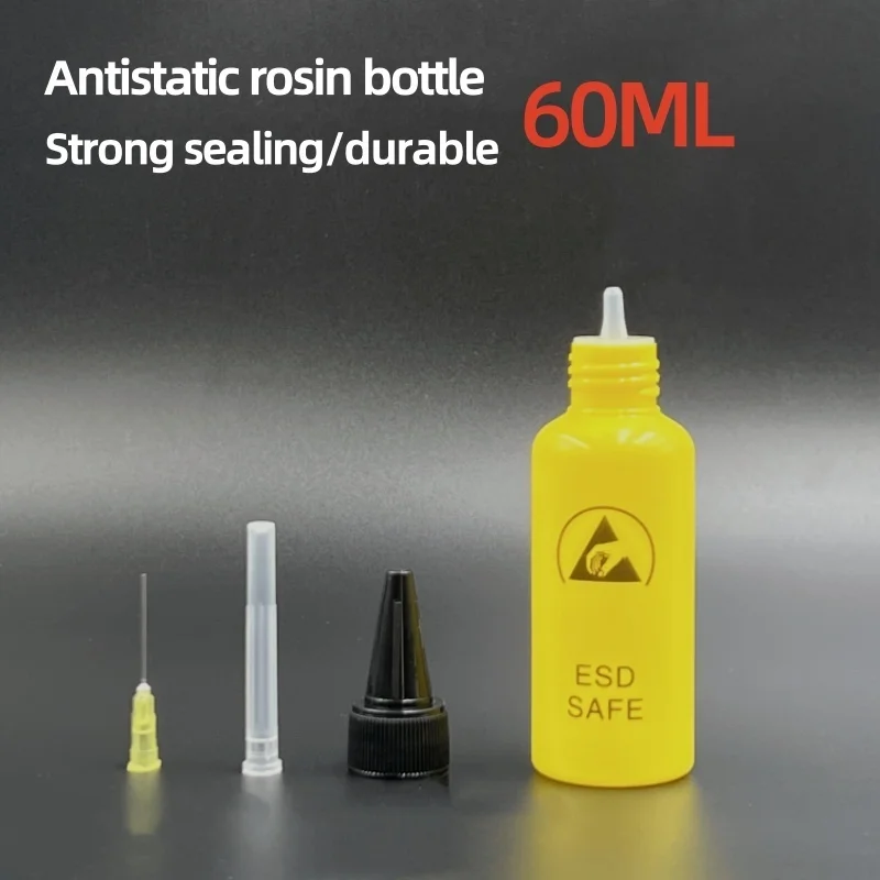 Antistatic Alcohol Bottle 60ML, Leak-proof And Sturdy Inner And Outer Caps Syringe Tip With Fine Tip Needle