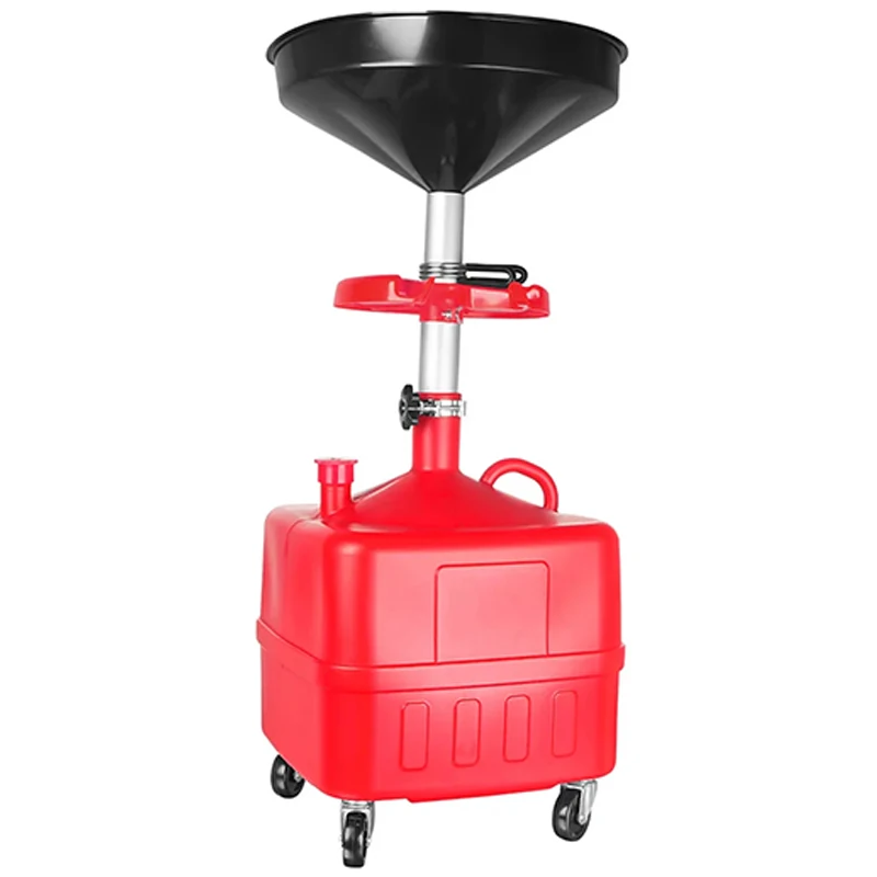 34L Used Motor Oil Collection Drum, Machine Lubricant Recovery Drum, High-Capacity Waste Oil Collector, Height-Adjustable Engine