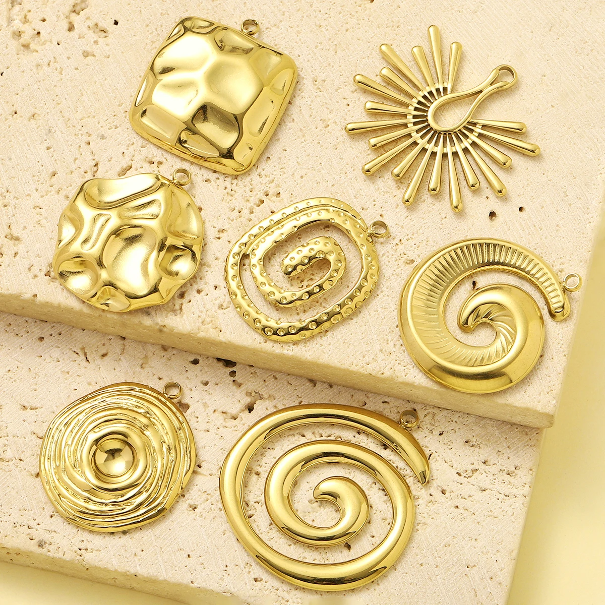 

5Pcs/Lot Stainless Steel Hollow Round Charms Flower Pendants For DIY Making Necklace Earrings Jewelry Accessory Wholesale