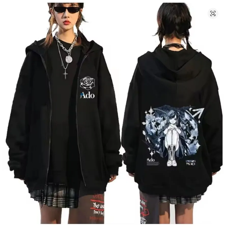 

Толстовка на молнии Ado World Tour 2025 Hibana, мужской и женский модный пуловер, повседневная толстовка на молнии в стиле Харадзюку