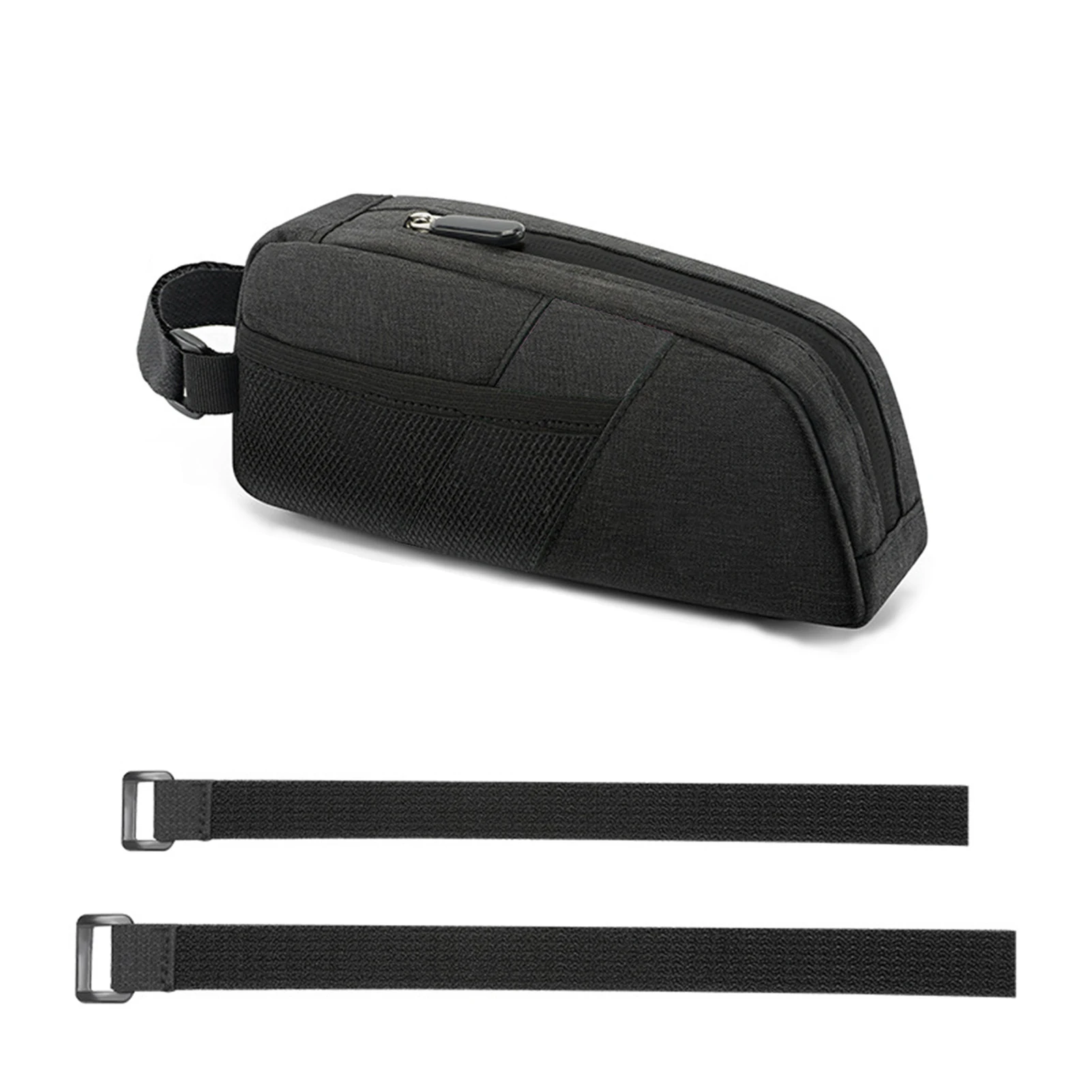 Top Tube Bike Bag Streamlined Design with Triple Hook and Loop Fasteners Side Mesh Pockets Durable Cycling Storage for Bikes