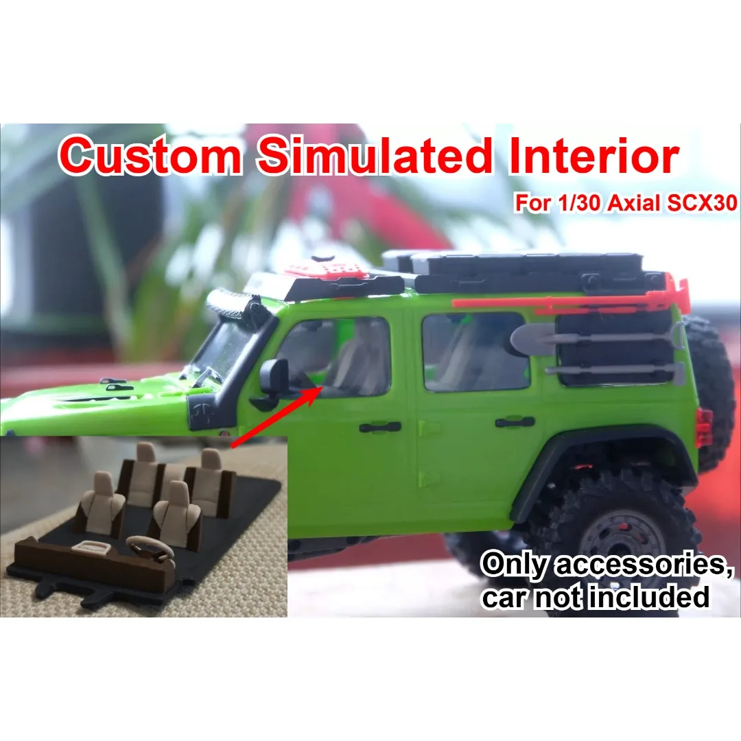 For 1/30 Axial SCX30 Wrangler RC Offroad Car Simulated Interior Custom Model Number Decoration Accessories Decor Upgrade Parts