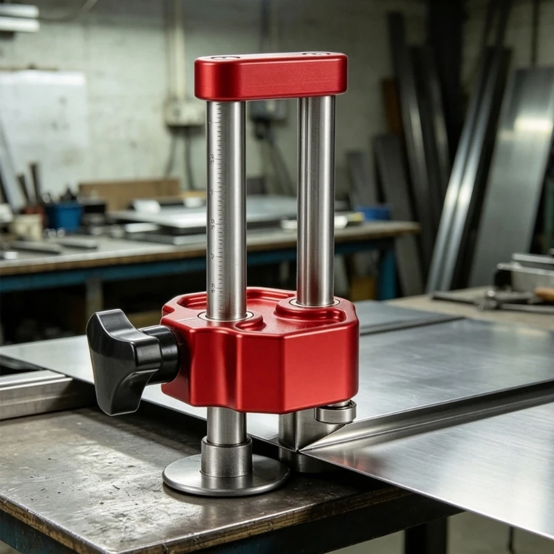 Manual Metal Bending Tool for Sheet Metal with Guide Posts, Visible Measurement Scale and Adjustable Knob for Controlled Folding