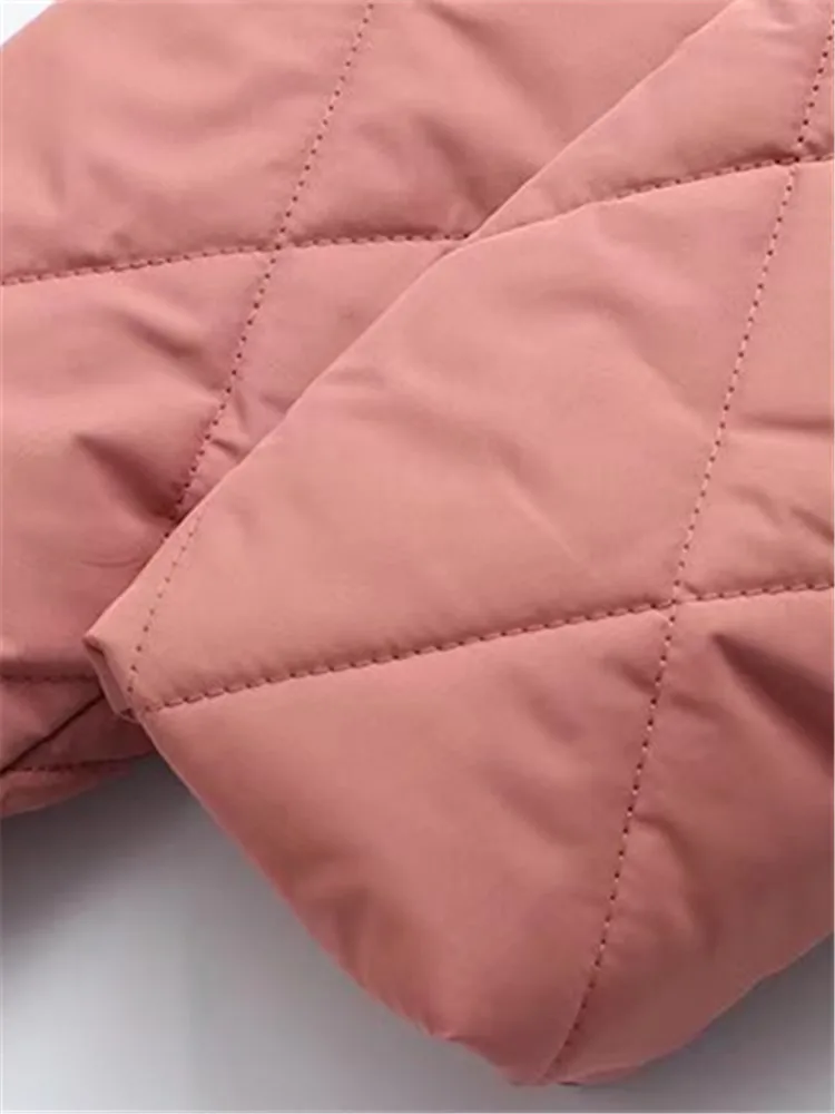 Chaqueta gruesa de manga larga con solapa para mujer, cuello vuelto, sándwich de algodón, chaqueta cálida en el medio, talla grande, 4XL, Invierno